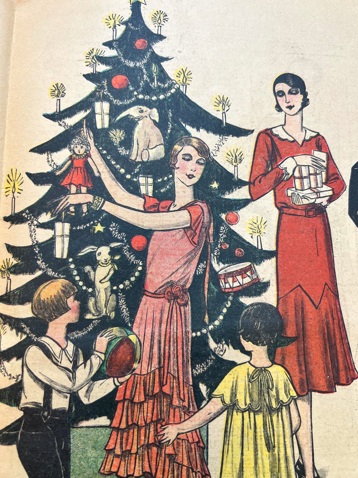 Charming 1920s Christmas Scenes in December 1929 French Petit Echo de la Mode