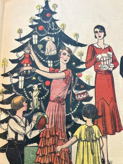 Charming 1920s Christmas Scenes in December 1929 French Petit Echo de la Mode