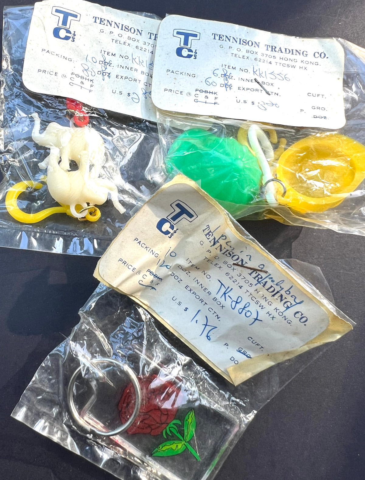 10 Assorted Key Rings - Vintage Hong Kong Salesman's Samples