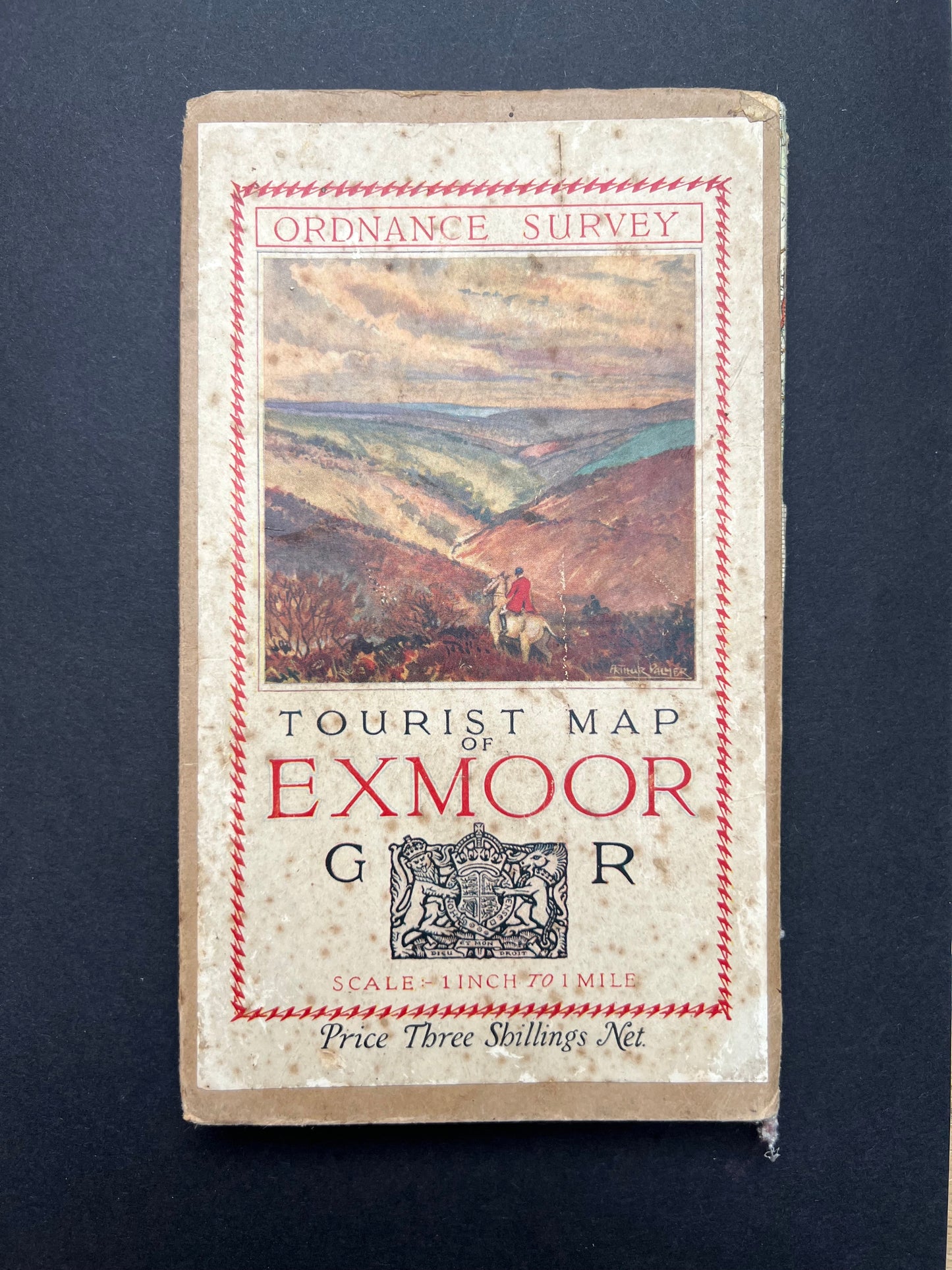 1920s ORDNANCE SURVEY 1" to 1 Mile Map of EXMOOR