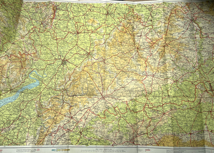 1950s Johnston's 2 Miles to 1" Cloth Map of COTSWOLD COUNTRY Sheet 12.