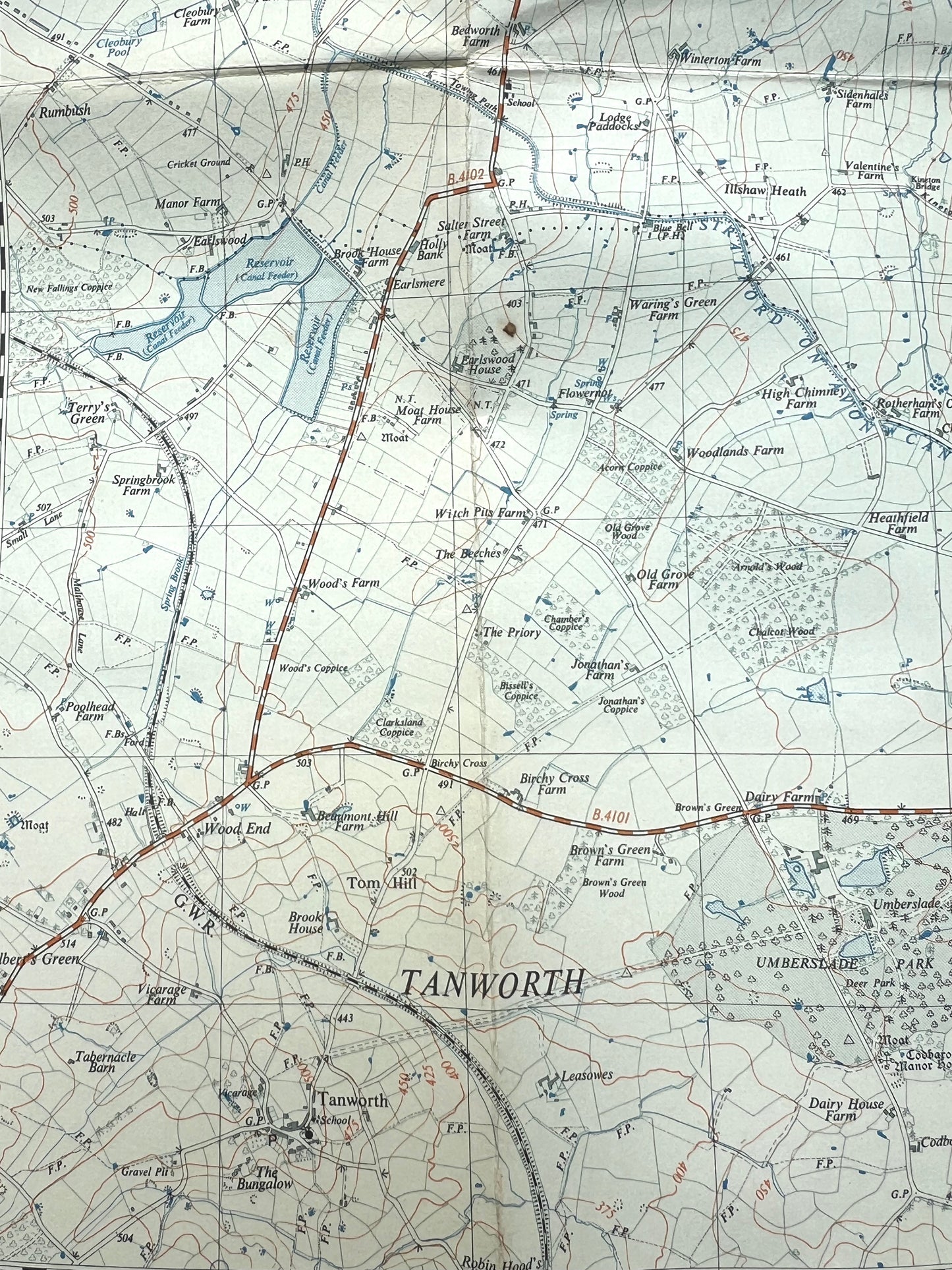 1947 Ordnance Survey 2.5" to mile of SOLIHULL Sheet42/17