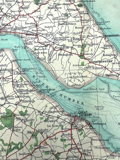 YORK (Section 3) of 1900s Bartholomew’s ROAD MAP of ENGLAND and WALES