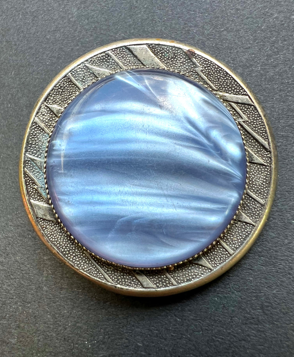 Unusual Mid Century Blue Brooch