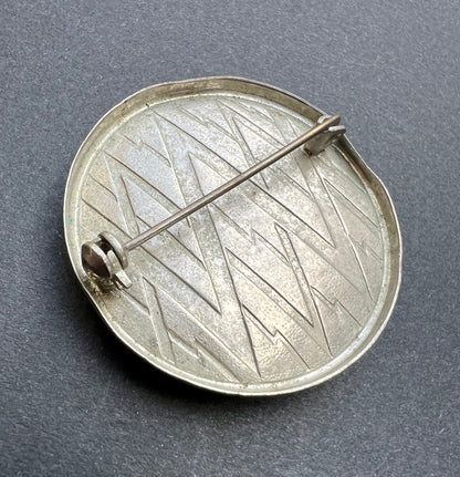 Unusual Mid Century Blue Brooch
