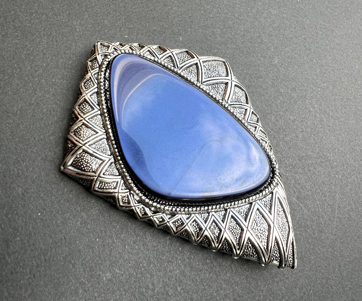 Gloriously Mid Century Blue Brooch