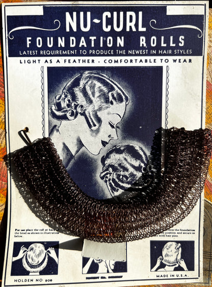 Wonderful 1930s Nu-Curl Foundation Roll for the Gibson Roll Hairstyle.