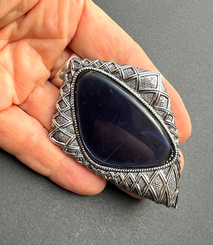 Gloriously Mid Century Blue Brooch
