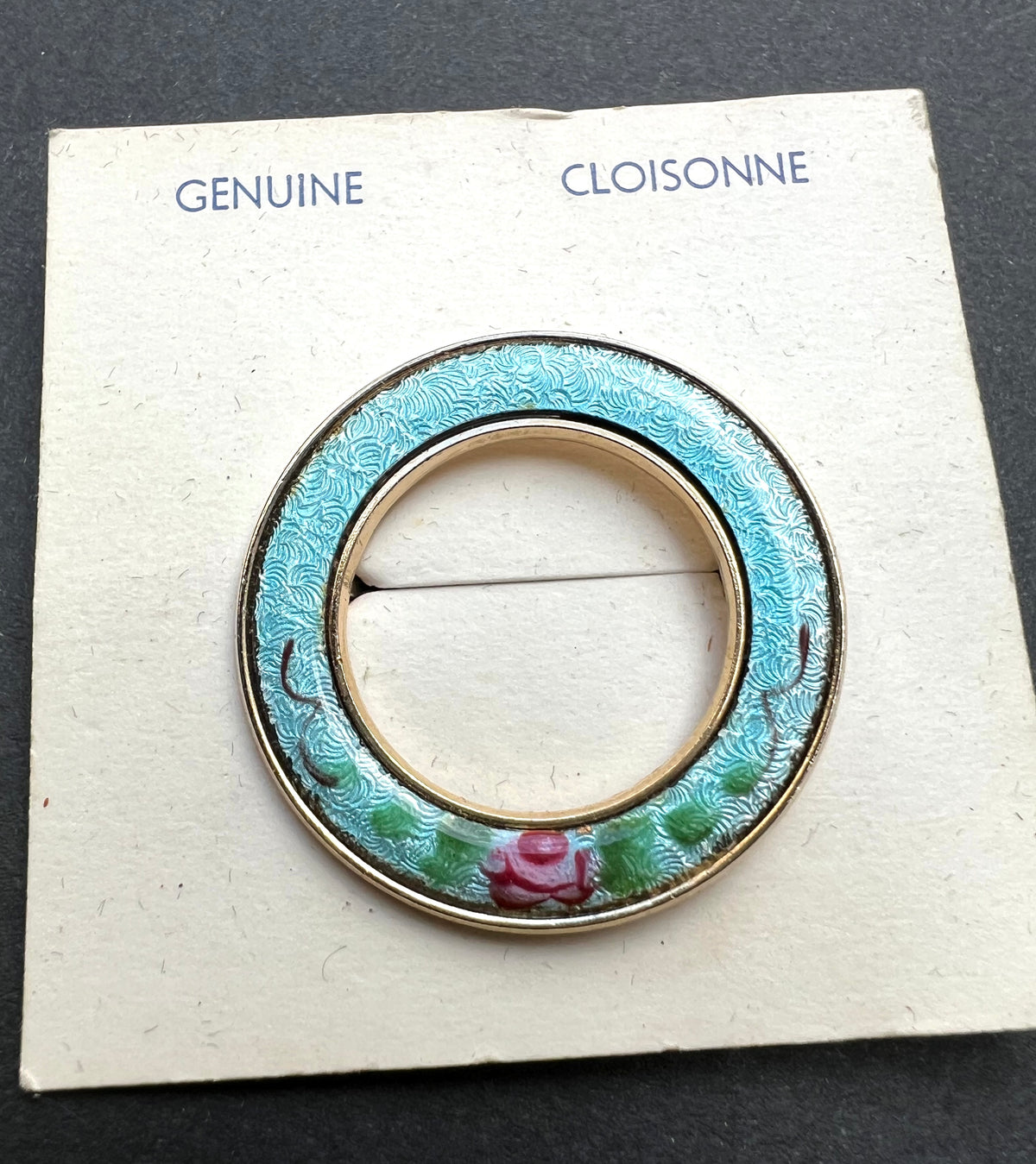 Demure Vintage Genuine Cloisonne Brooch.
