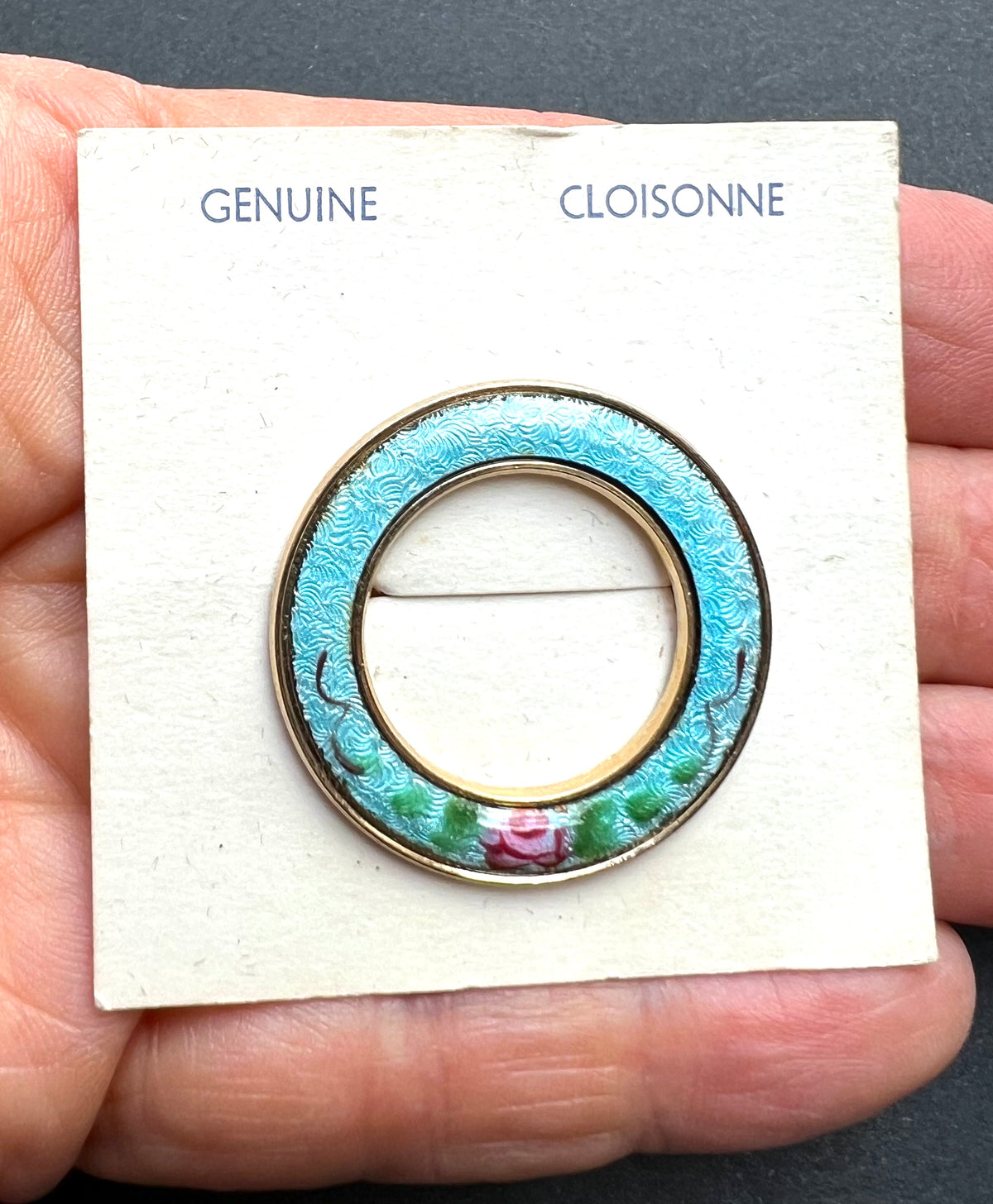Demure Vintage Genuine Cloisonne Brooch.