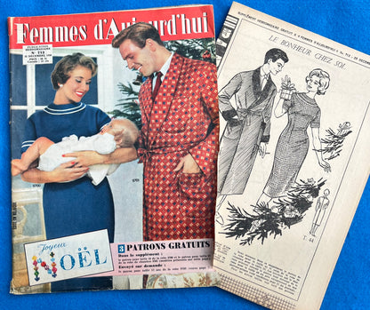 25th December 1958 French Women's Magazine Femmes d'Aujourd'hui with Pattern