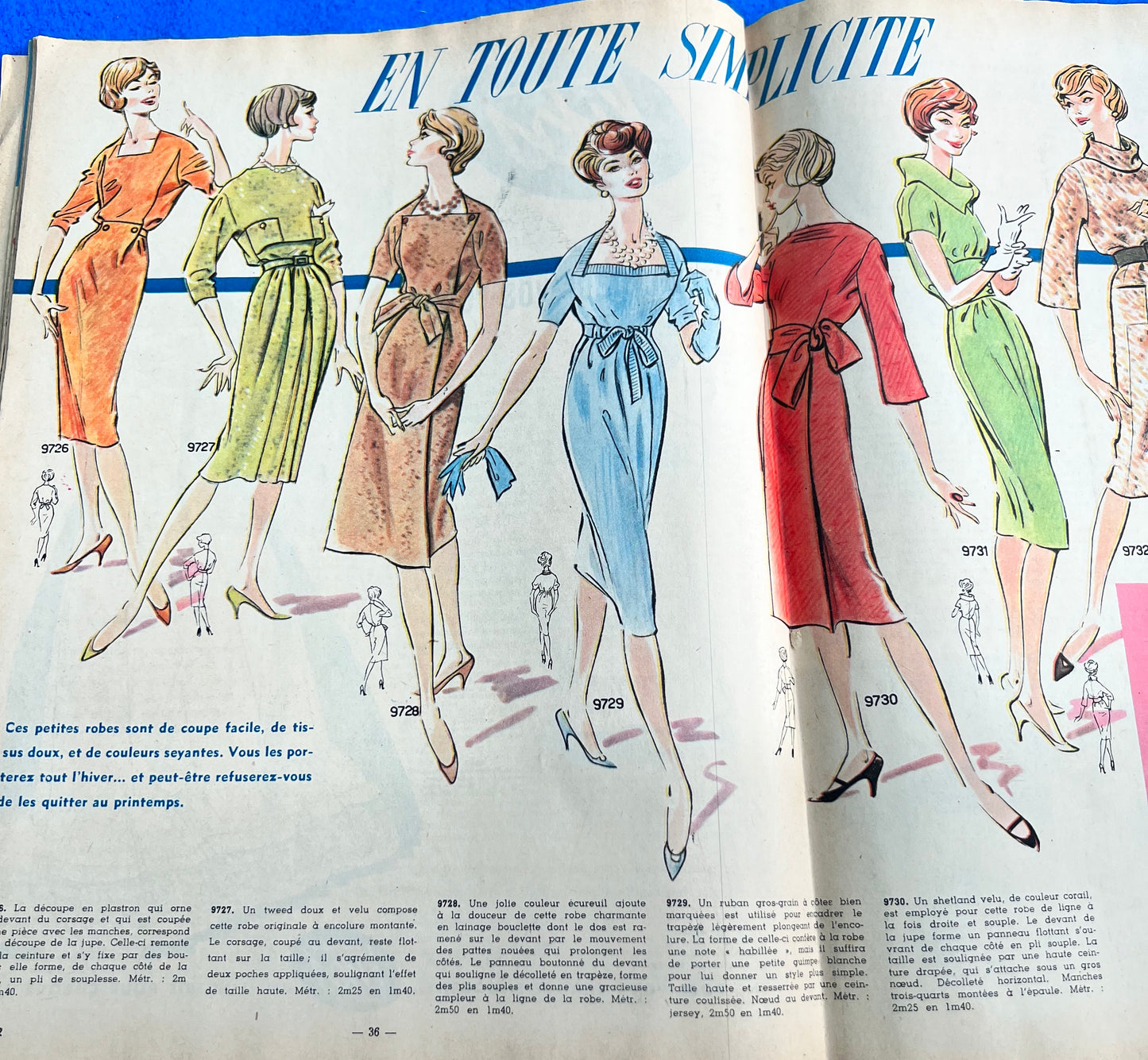 25th December 1958 French Women's Magazine Femmes d'Aujourd'hui with Pattern