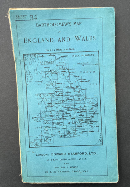 1920s Bartholomew's Map of Dorset and Somerset (Sheet 34)