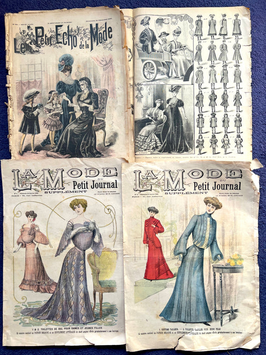 3 Part French Womens Papers from 1903 and 1906 - Perfect for Crafts.