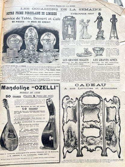 3 Part French Womens Papers from 1903 and 1906 - Perfect for Crafts.