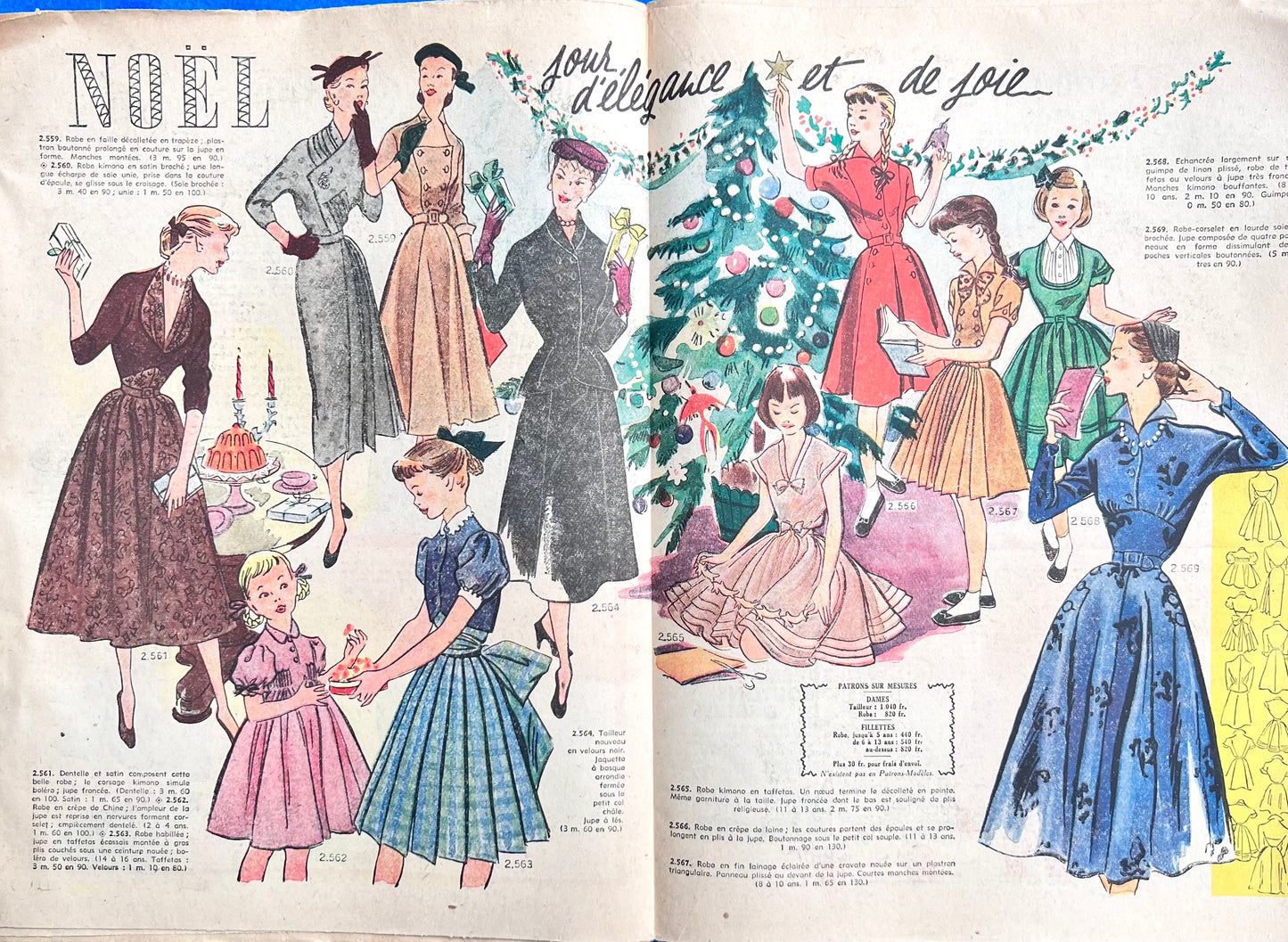 Full of Christmas Cheer in December 1950 issue of French Petit Echo de la Mode