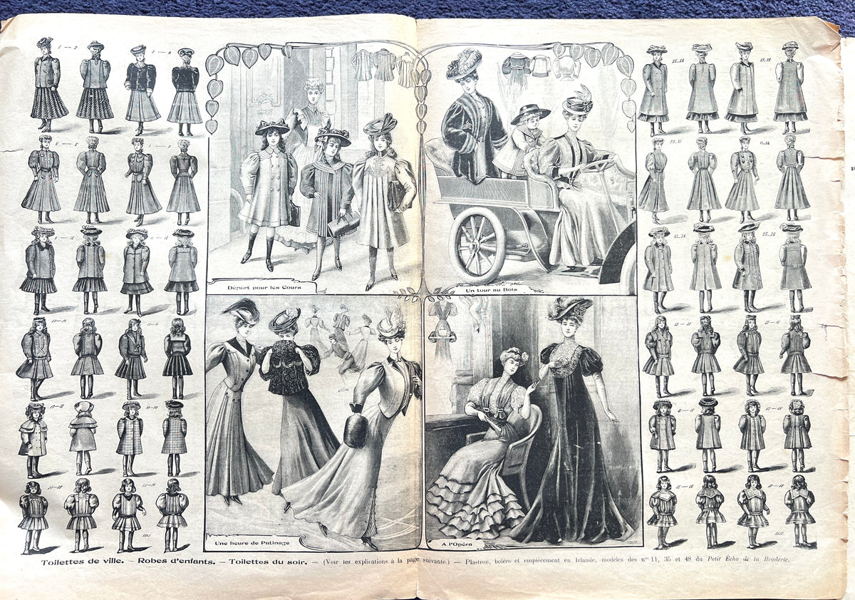 3 Part French Womens Papers from 1903 and 1906 - Perfect for Crafts.
