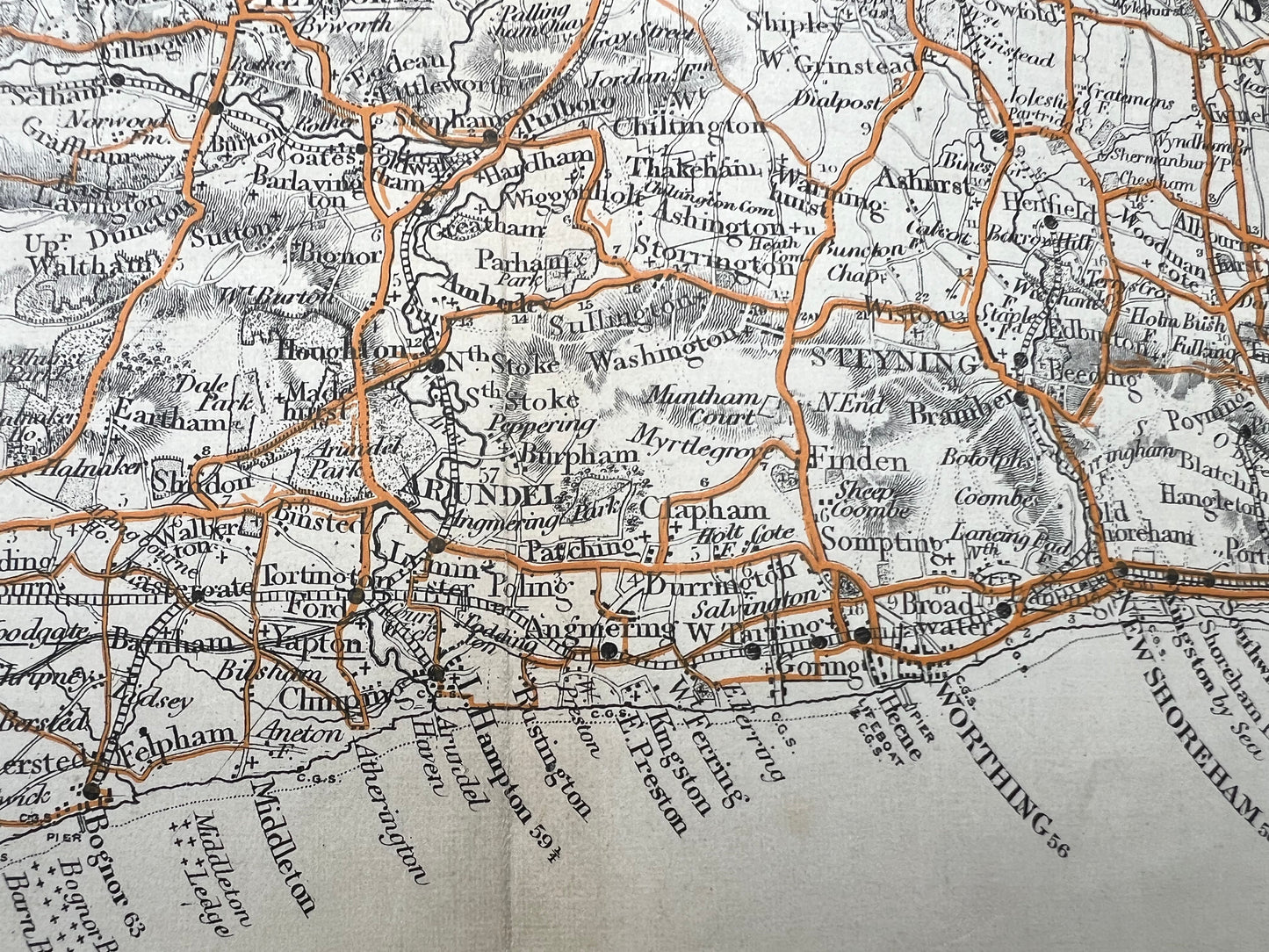 Early C20th Bacons Pocket Atlas 70 MILES ROUND CROYDON for Cyclists & Motorists