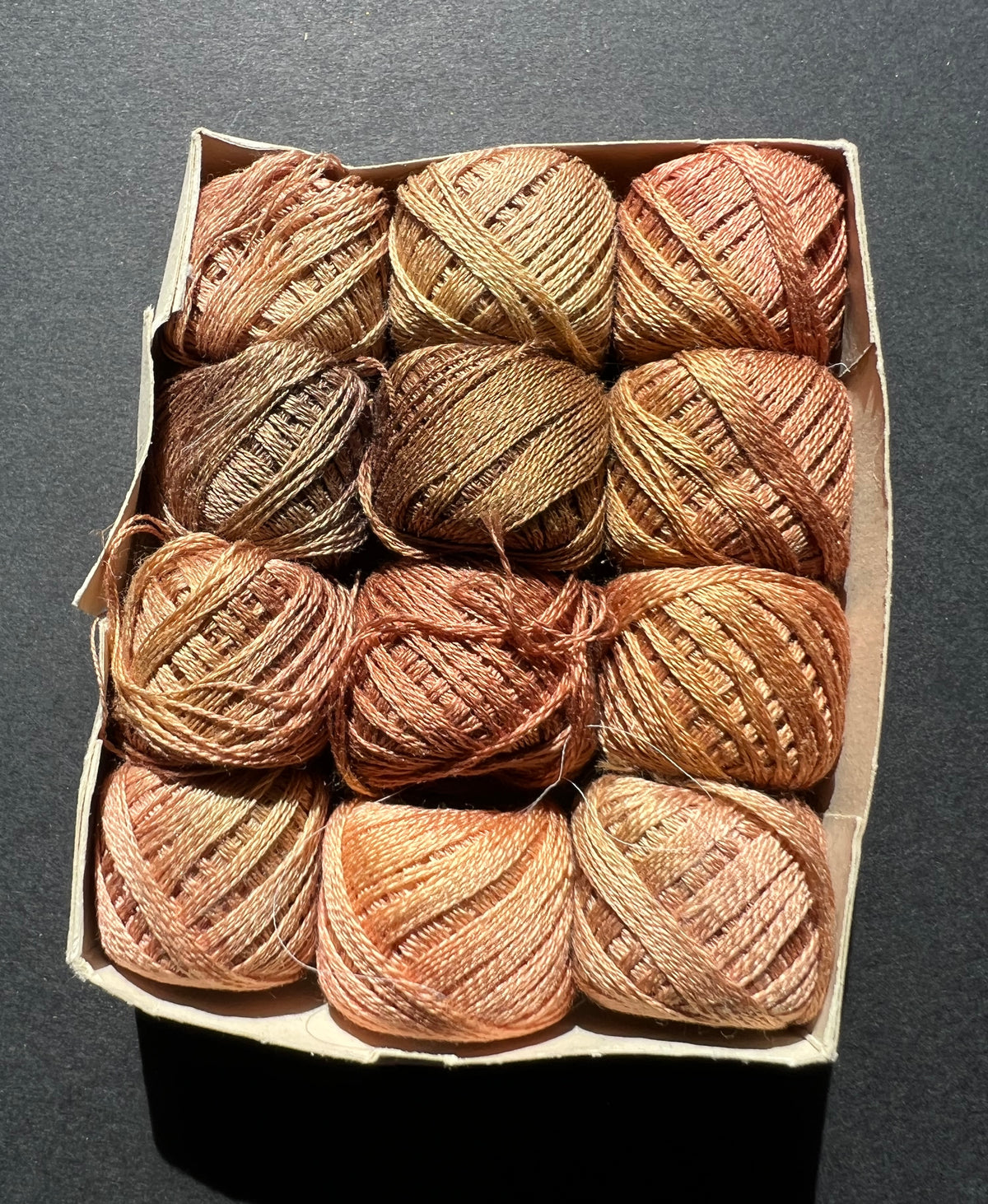 Box of 12 Different Coloured Stranded Lisle Hosiery Mending Cotton