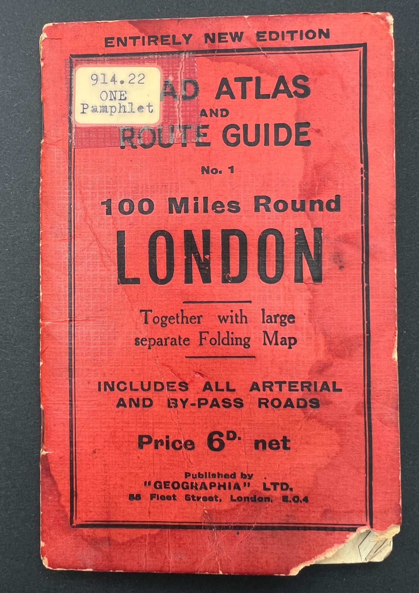 1930s Geographia 100 Miles Round LONDON Road Atlas and Route Guide