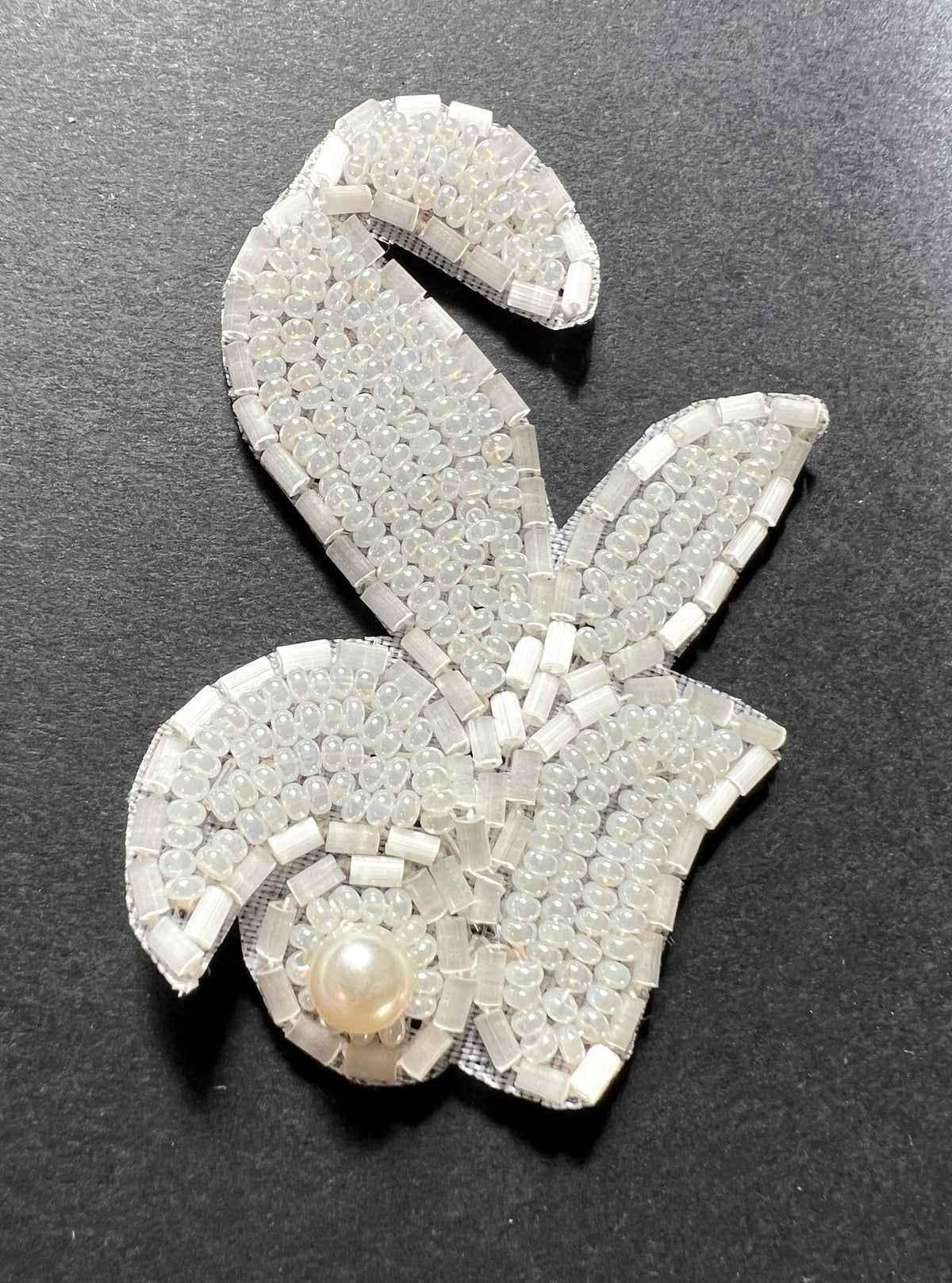 Faux Pearl and White Beads 6.5cm Decorative Applique