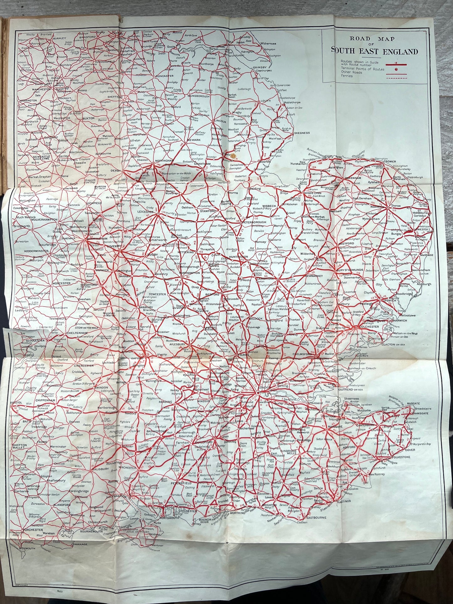 1930s Geographia 100 Miles Round LONDON Road Atlas and Route Guide