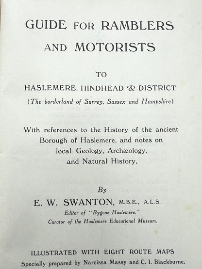 1940s Guide for Ramblers and Motorists to Hindhead, Haslemere and District