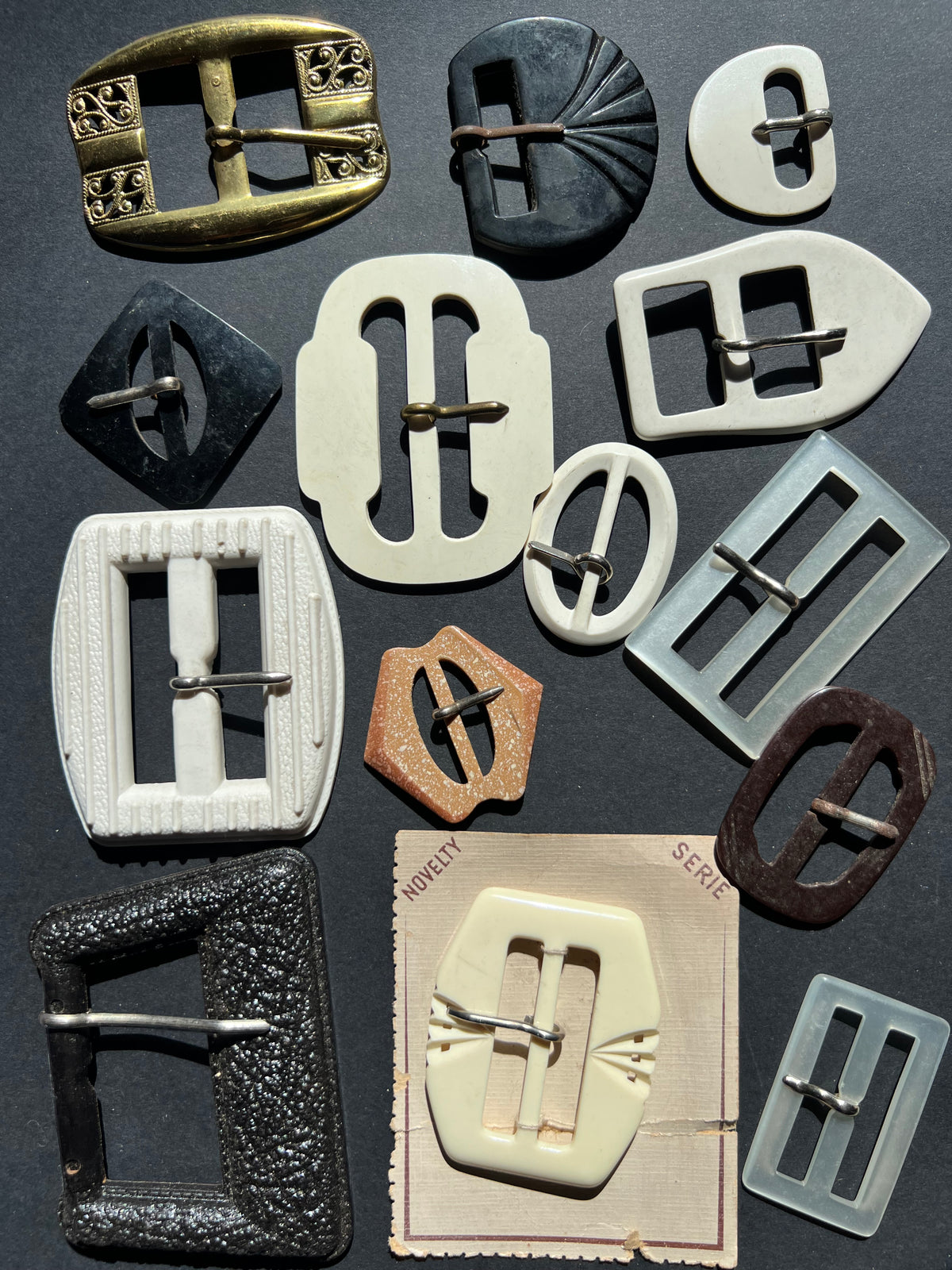 Job Lot of 14 Varied Vintage Buckles with Prongs