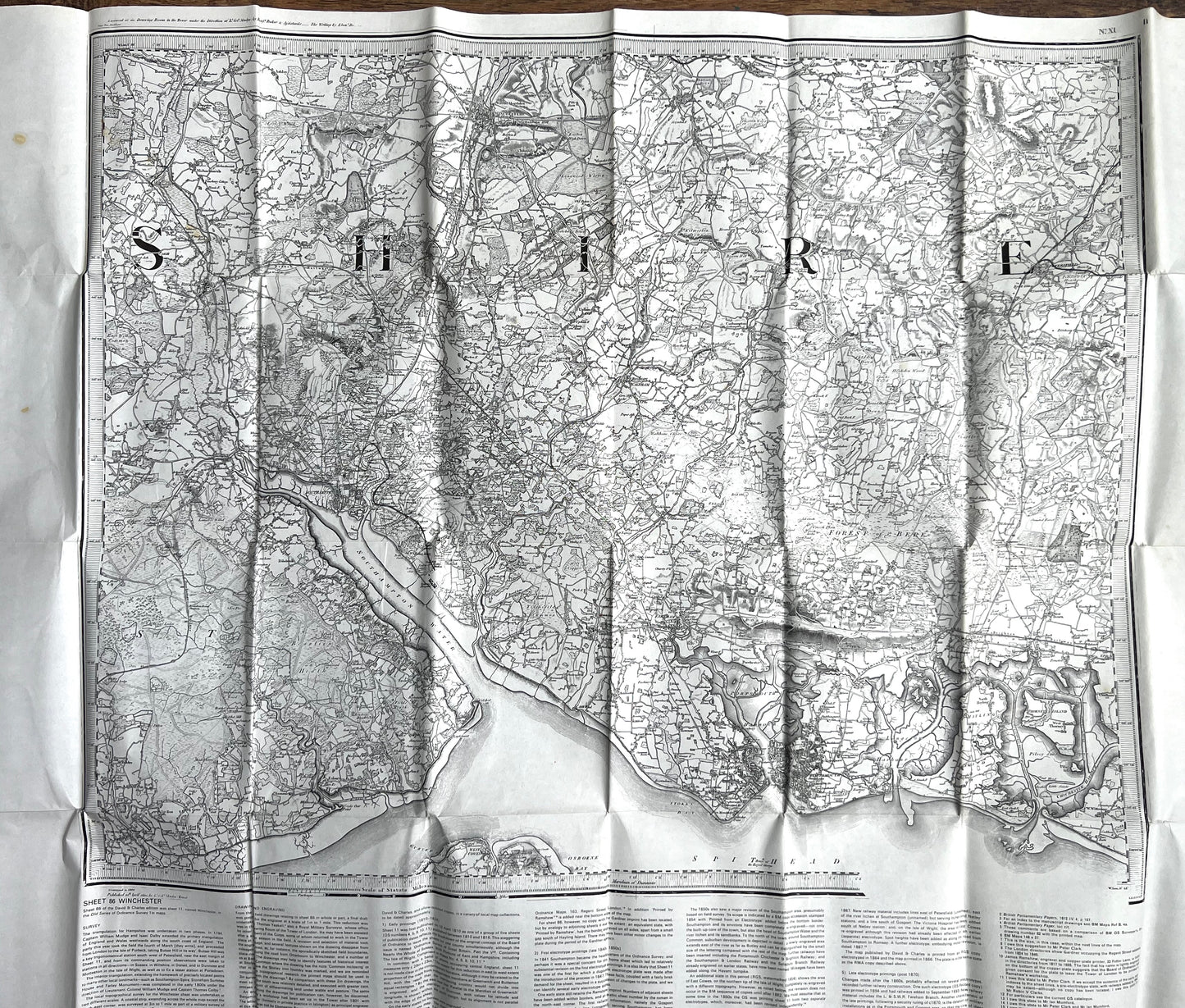 Reprint of 1st Edition (1811) of 1" Ordnance Survey Sheet 86 Southampton and Portsmouth