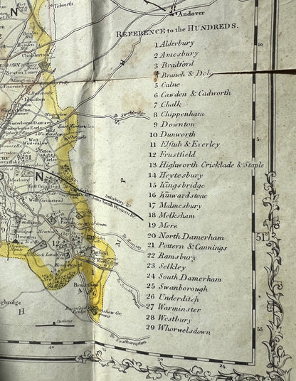 Fascinating 1800s Political Map of Wiltshire with it's railways.