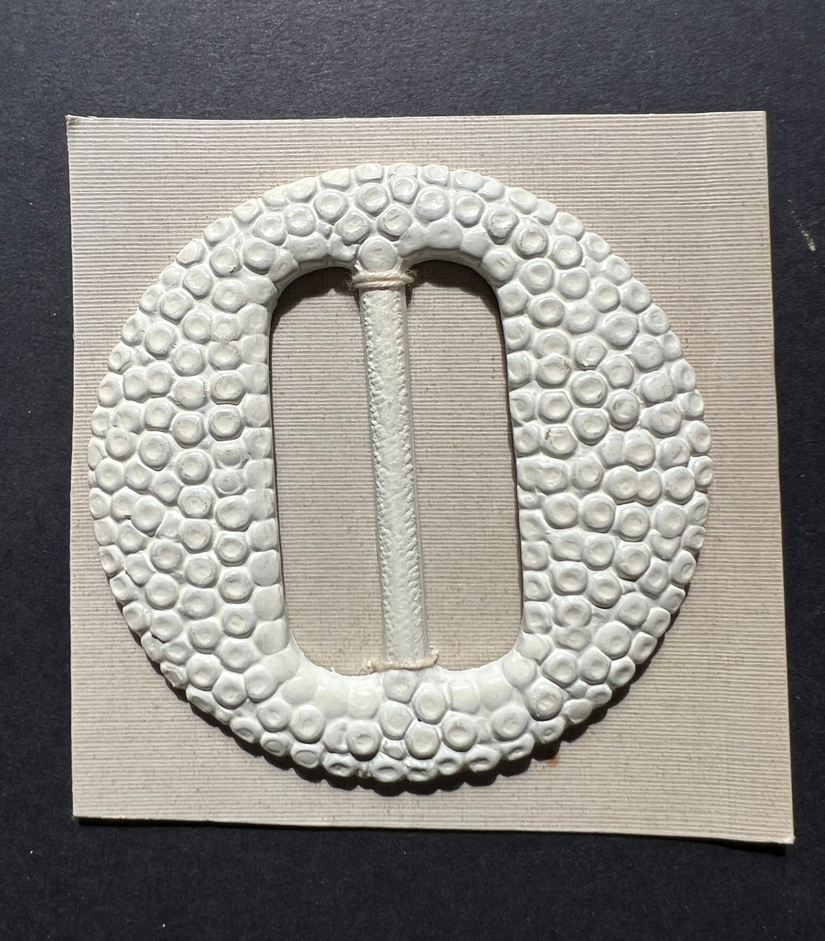 Extraordinary BIG 7.8cm White Snakeskin (?) Vintage Buckle