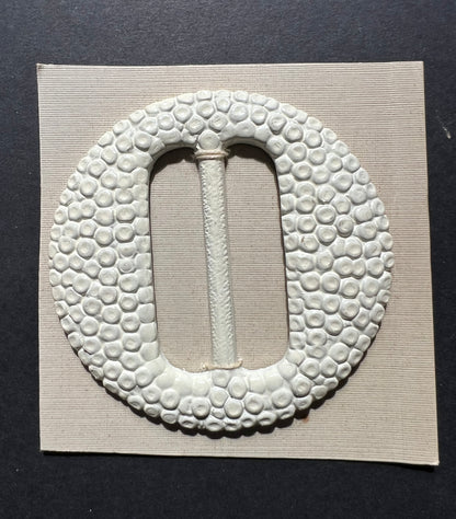 Extraordinary BIG 7.8cm White Snakeskin (?) Vintage Buckle