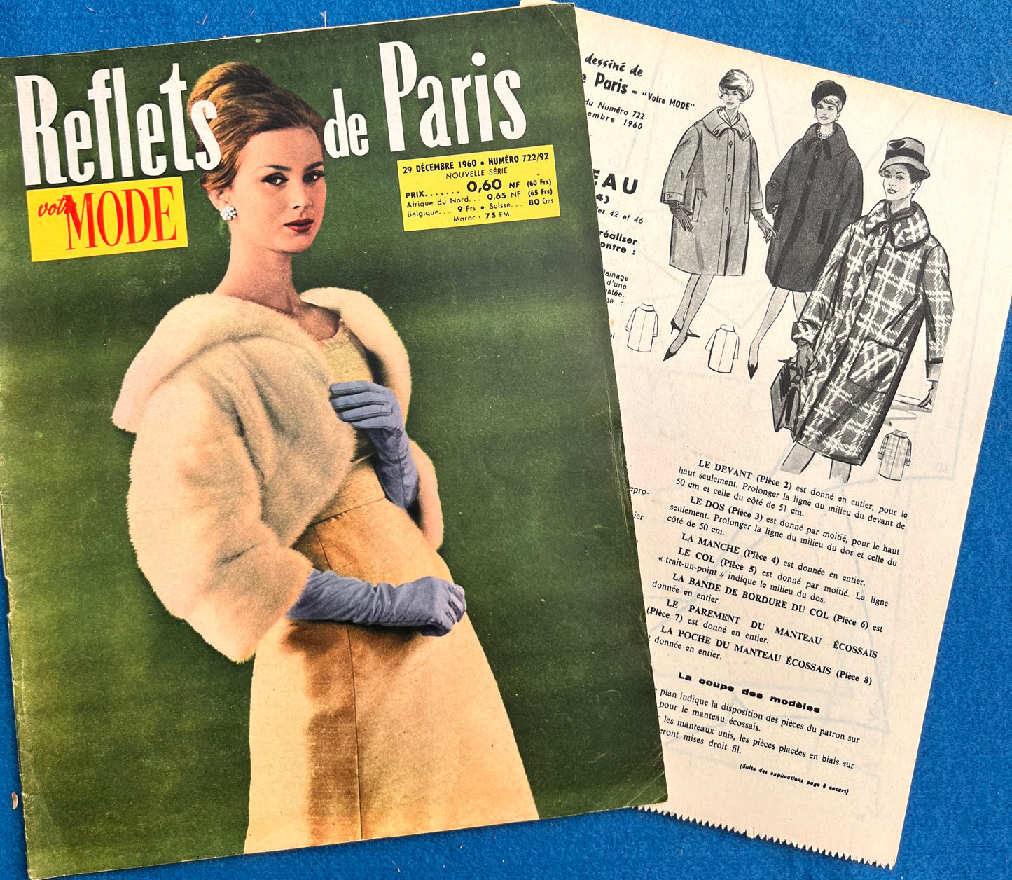 December 1960 French Women's Paper Reflets de Paris with Coat Patterns