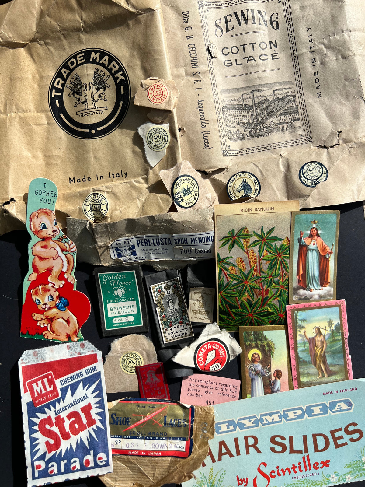 Job Lot of Vintage Labels, Packaging etc for Getting Creative with..