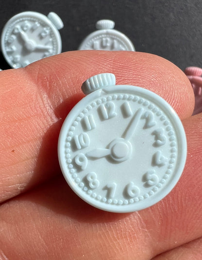 6 Pocket Watch 1.5cm wide Buttons - Blue or Pink