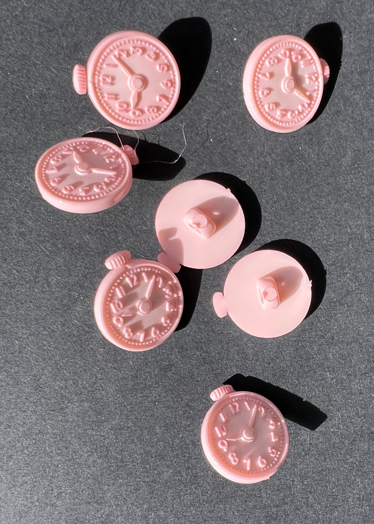 6 Pocket Watch 1.5cm wide Buttons - Blue or Pink