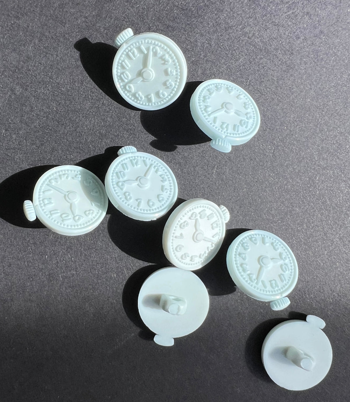 6 Pocket Watch 1.5cm wide Buttons - Blue or Pink