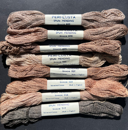 8 Skeins of Different Coloured Vintage Mending Thread.