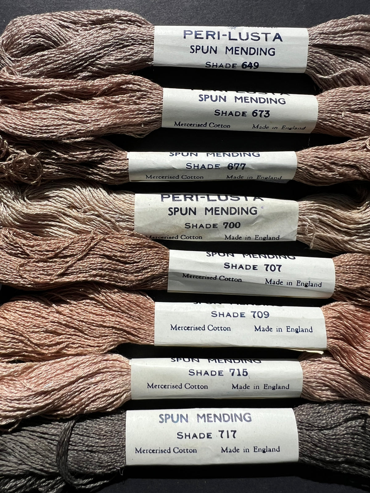 8 Skeins of Different Coloured Vintage Mending Thread.