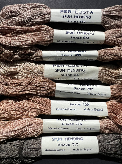 8 Skeins of Different Coloured Vintage Mending Thread.