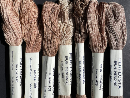 7 Skeins of Different Coloured Vintage Mending Thread.