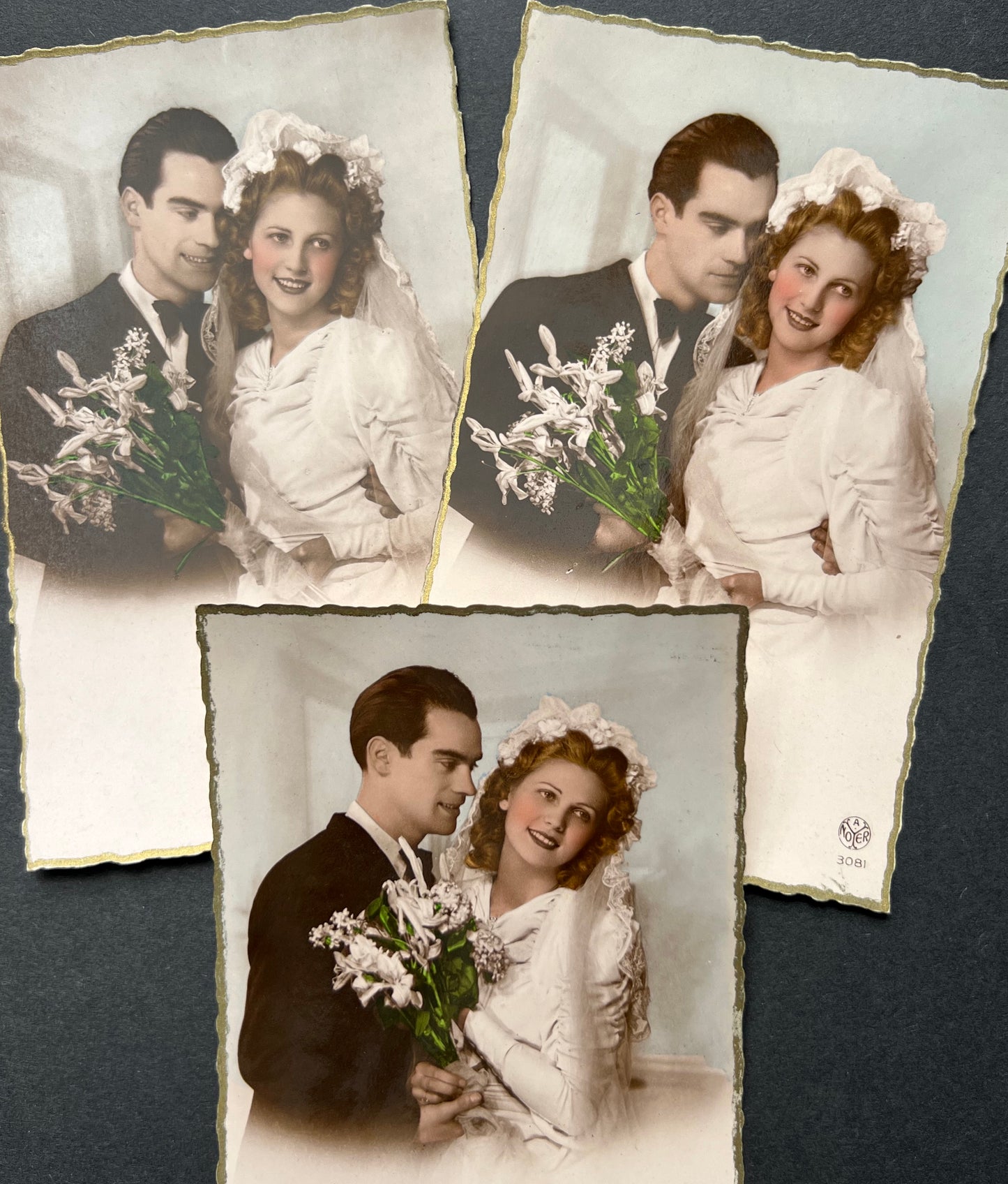 Unused 1940s French Wedding Postcards