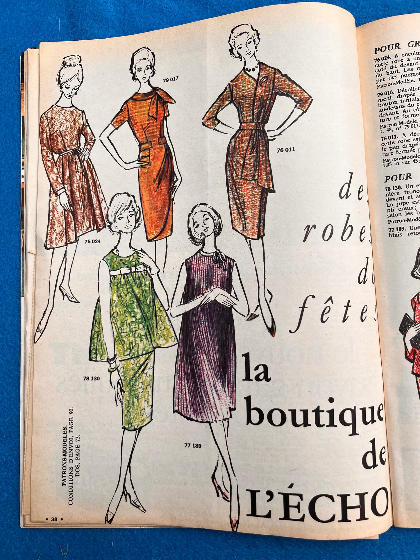 2nd December 1962 of French L'Echo de la Mode incl Pattern for Girls Dress