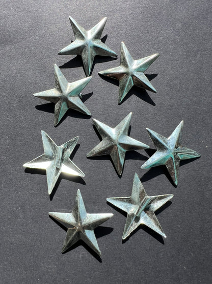 8 Big 4cm wide Silver Stars...To Attach To Things..