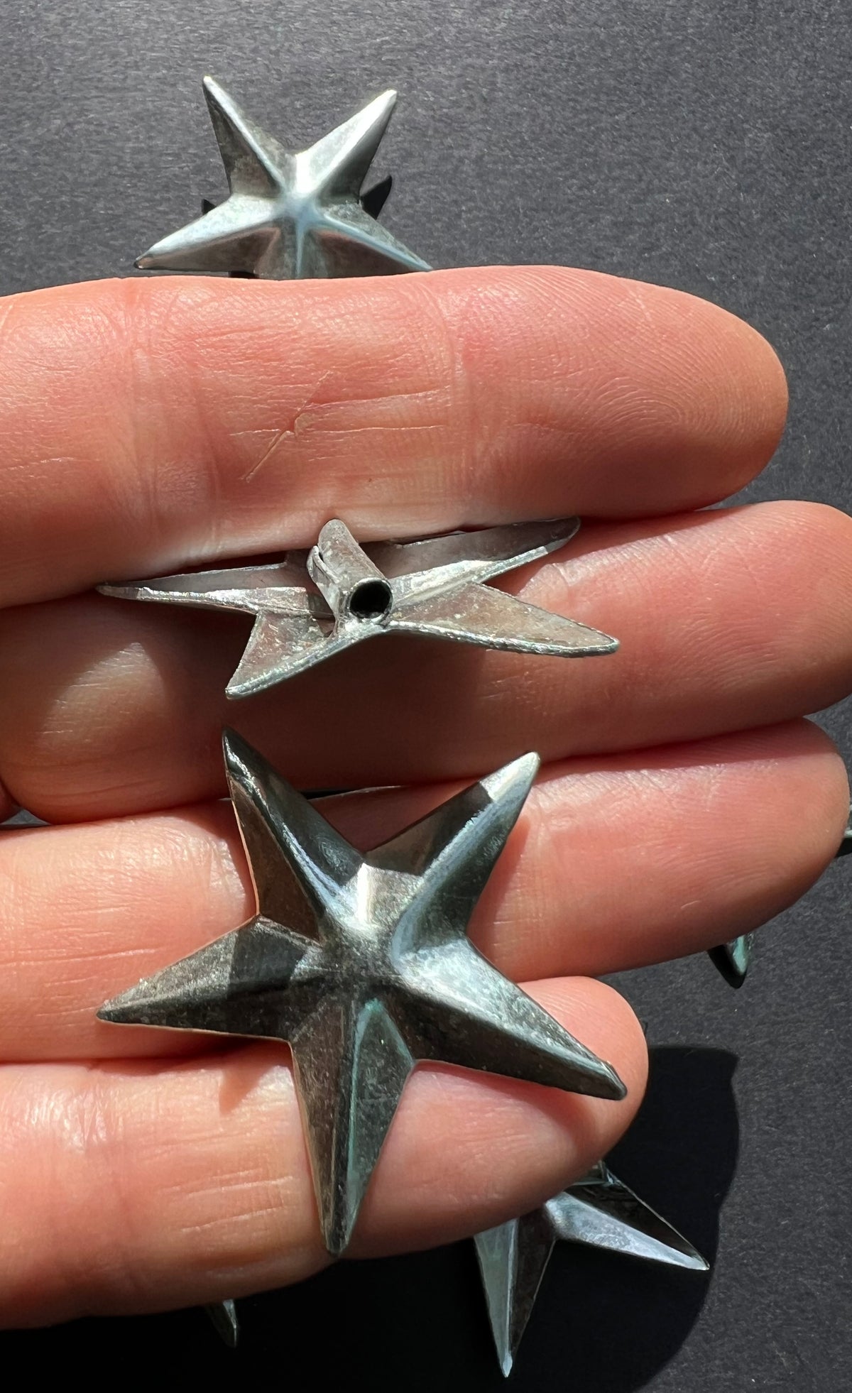 8 Big 4cm wide Silver Stars...To Attach To Things..