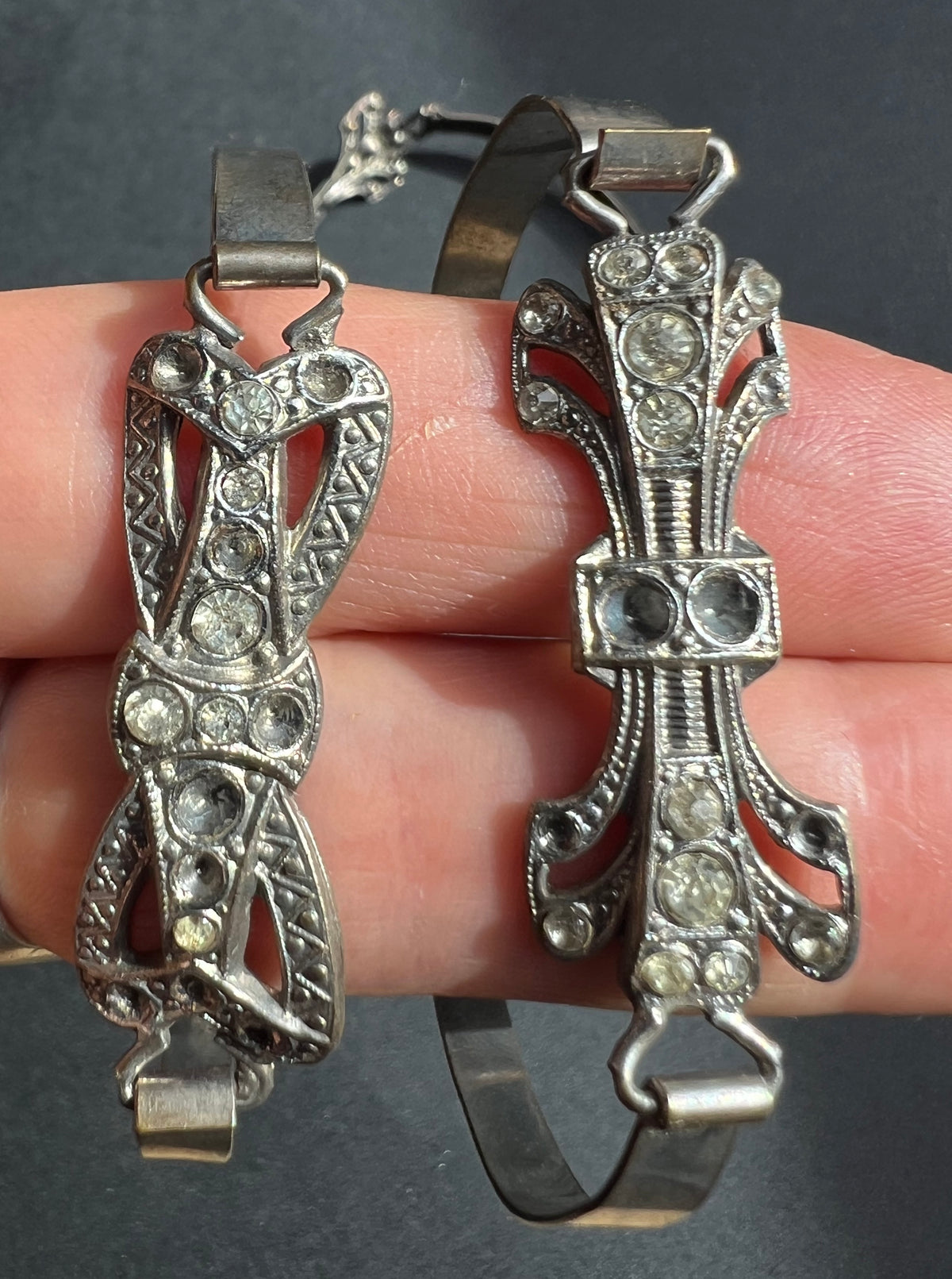 7  1930s Bangles that Need Some Crystals Replacing - 2 designs