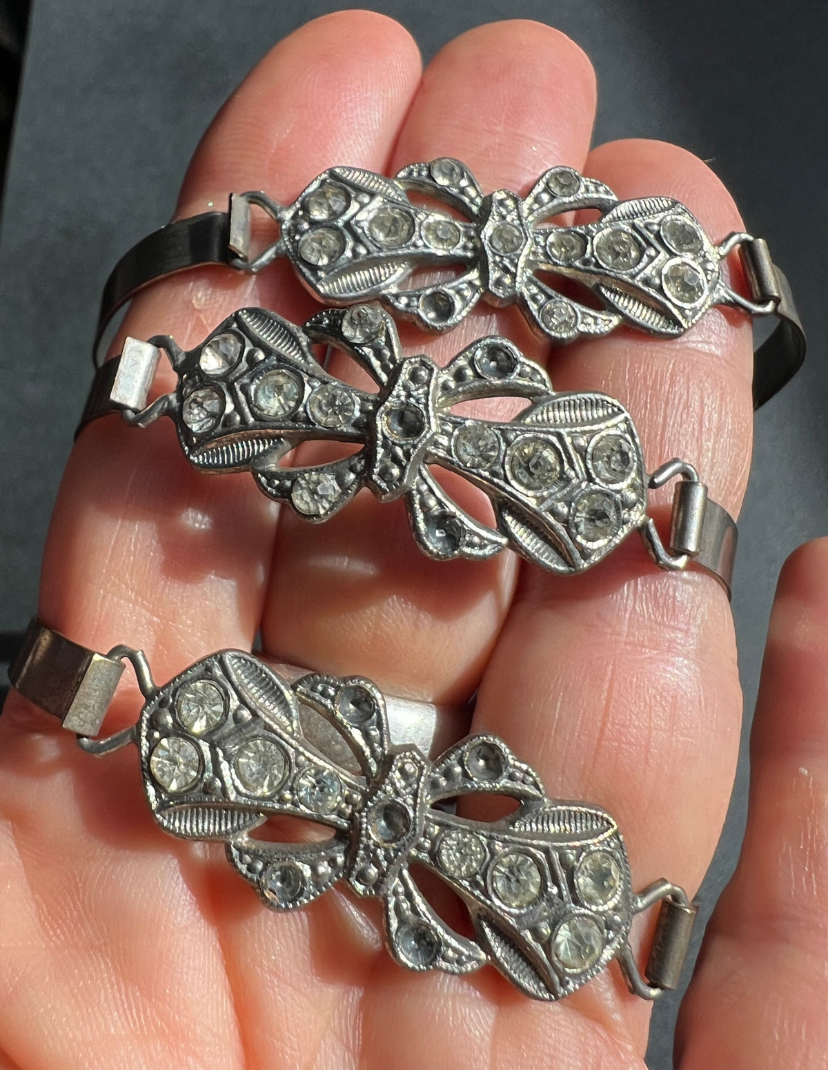 7 Vintage 1930s Bangles that Need Some Crystals Replacing