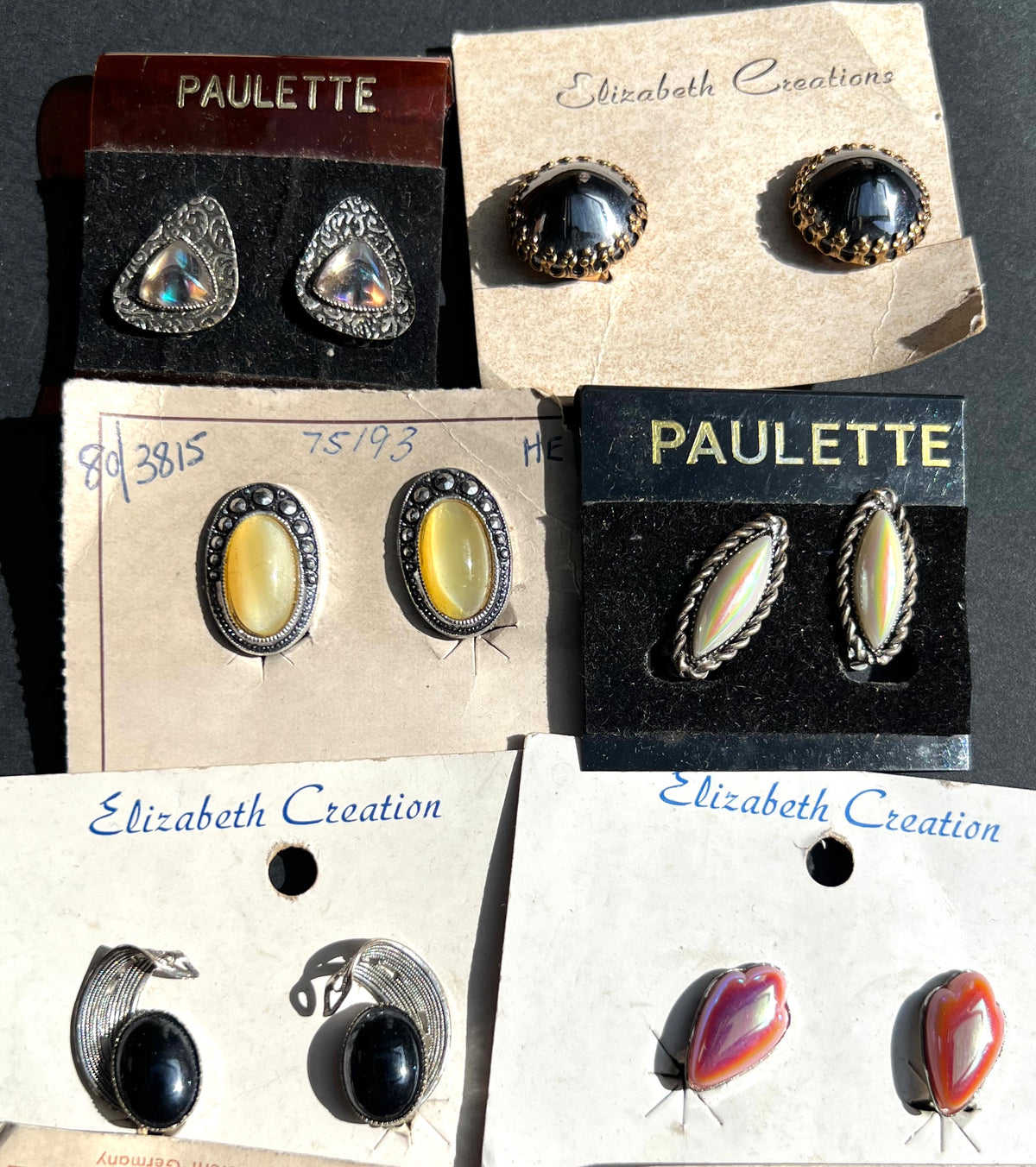 8 Pairs of Vintage Clip On Earrings - One for Every Day of the Week + 1 Spare