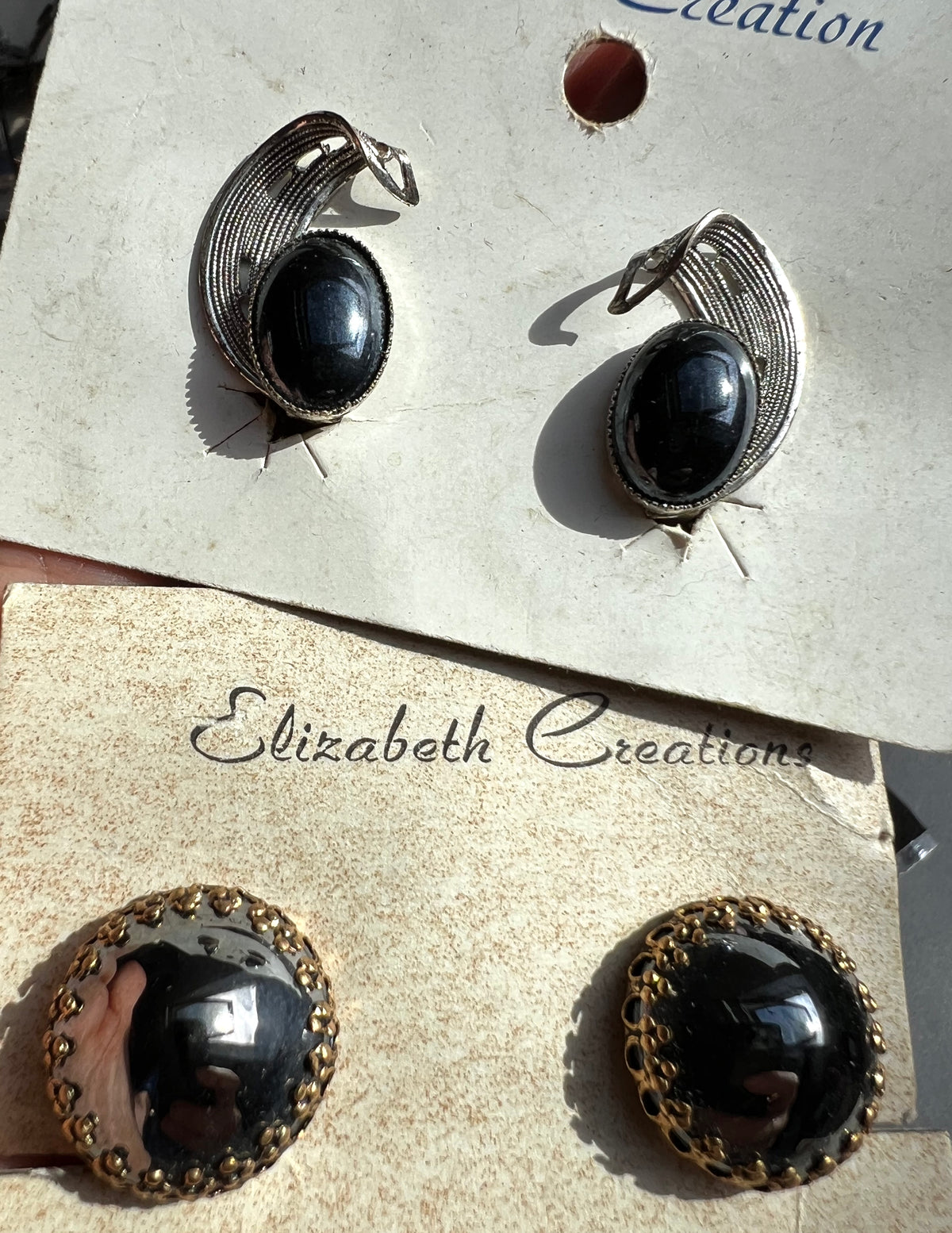 8 Pairs of Vintage Clip On Earrings - One for Every Day of the Week + 1 Spare