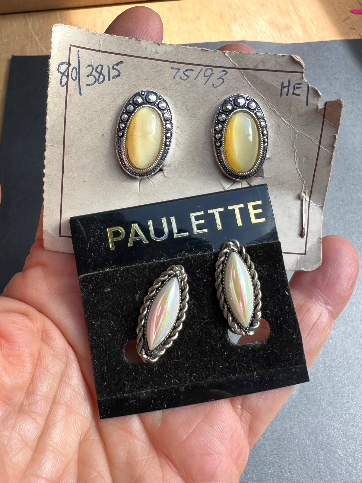 8 Pairs of Vintage Clip On Earrings - One for Every Day of the Week + 1 Spare